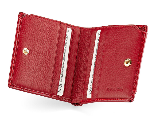 Лаковый компактный женский кожаный кошелёк Moro&Jenny 59053 E красный, Цвет: Красный, Тип и  фактура кожи: лаковая, фото , изображение 3