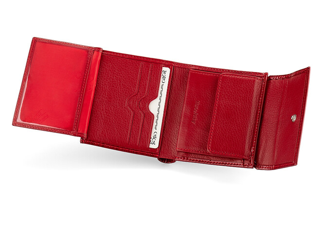 Лаковий компактний жіночий шкіряний гаманець Moro&Jenny 187-142 E червоний, Колір: Червоний, фото , зображення 3