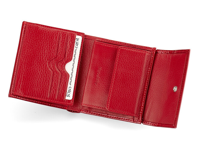 Лаковий компактний жіночий шкіряний гаманець Moro&Jenny 187-142 E червоний, Колір: Червоний, фото , зображення 4