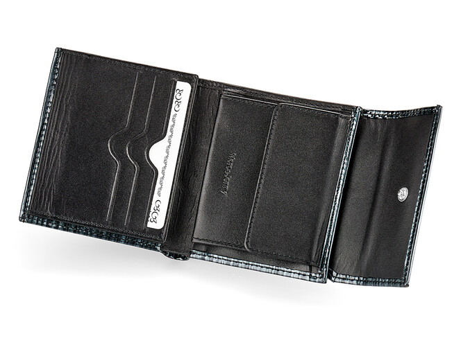 Оригинальный компактный женский кожаный кошелёк Moro&Jenny 187-142 A графит, Цвет: Черный, фото , изображение 3