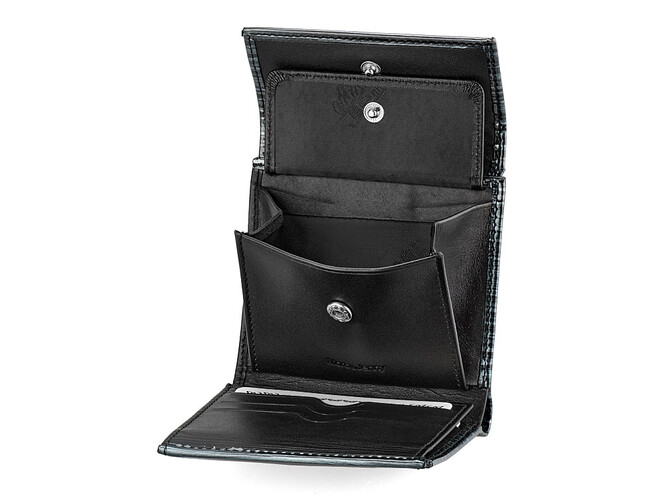 Оригинальный компактный женский кожаный кошелёк Moro&Jenny 187-142 A графит, Цвет: Черный, фото , изображение 5