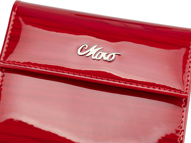 Лаковий компактний жіночий шкіряний гаманець Moro&Jenny 187-142 E червоний, Колір: Червоний, фото , зображення 7