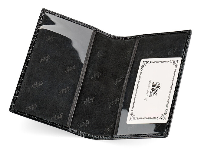 Элегантная кожаная женская обложка для паспорта Moro&Jenny 59012 A чёрная, фото , изображение 2