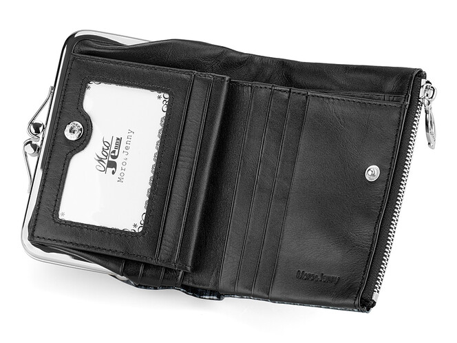 Стильный женский кожаный кошелек Moro&Jenny 187-144 N графит, фото , изображение 3