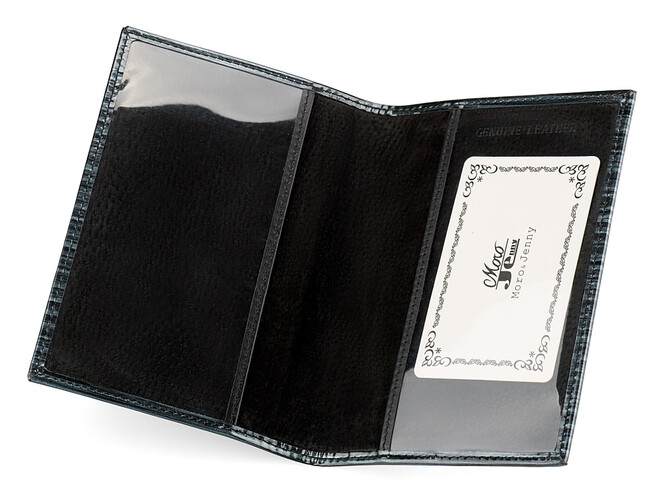 Лаковая стильная женская кожаная обложка для паспорта Moro&Jenny 187-25 N графит, фото , изображение 2