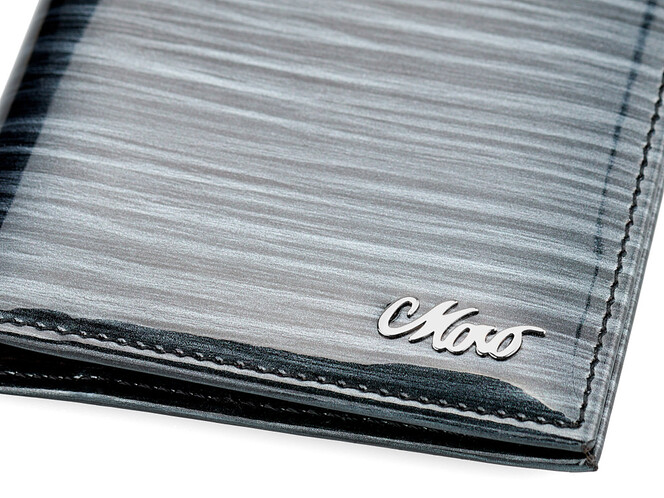 Лаковая стильная женская кожаная обложка для паспорта Moro&Jenny 187-25 N графит, фото , изображение 4