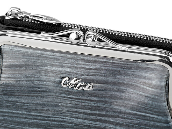 Стильный женский кожаный кошелек Moro&Jenny 187-144 N графит, фото , изображение 7