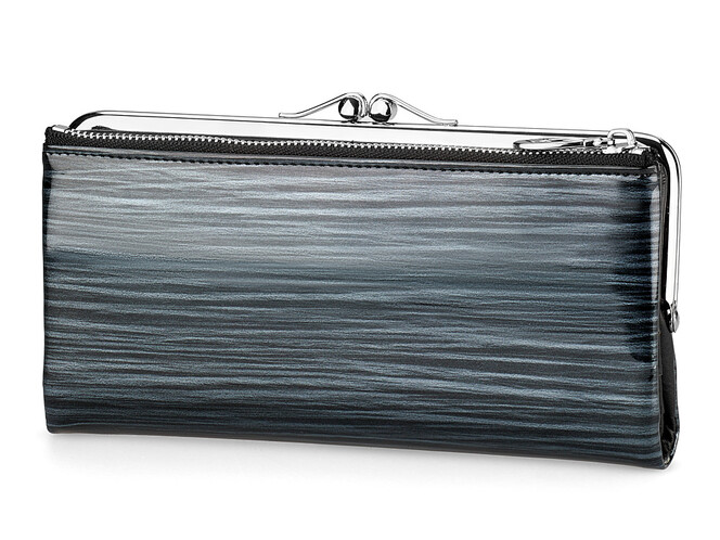 Стильний жіночий гаманець з натуральної шкіри Moro&Jenny 187-143 A графіт, фото , зображення 2