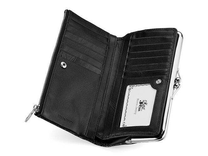 Стильний жіночий гаманець з натуральної шкіри Moro&Jenny 187-143 A графіт, фото , зображення 3