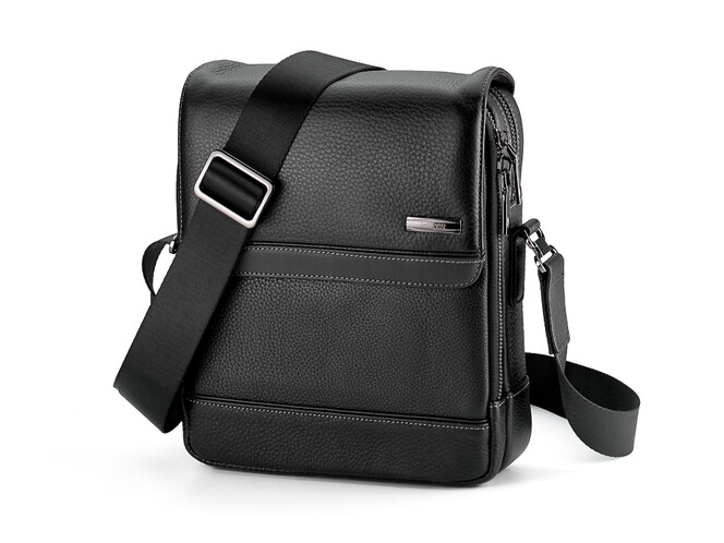 Стильна шкіряна чоловіча сумка LeGRAND collection 5574-4 чорна, фото , зображення 2