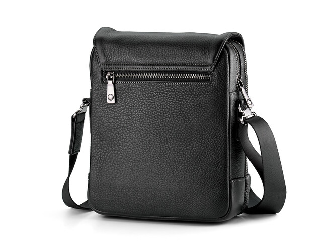 Стильна шкіряна чоловіча сумка LeGRAND collection 5574-4 чорна, фото , зображення 4