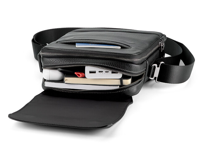 Стильна шкіряна чоловіча сумка LeGRAND collection 5574-4 чорна, фото , зображення 8