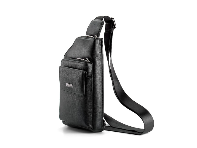 Сумка - слінг з натуральної шкіри LeGRAND collection 5601-5 чорна, фото , зображення 3