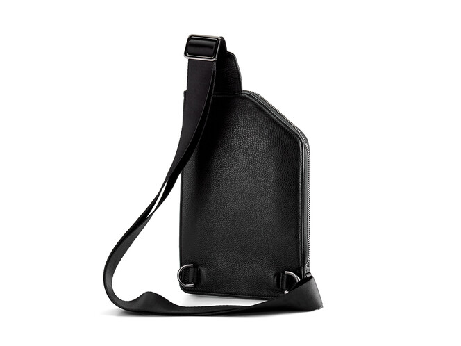Сумка - слінг з натуральної шкіри LeGRAND collection 5601-5 чорна, фото , зображення 4