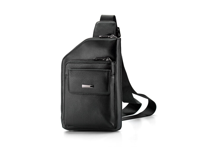 Сумка - слінг з натуральної шкіри LeGRAND collection 5601-5 чорна, фото , зображення 2