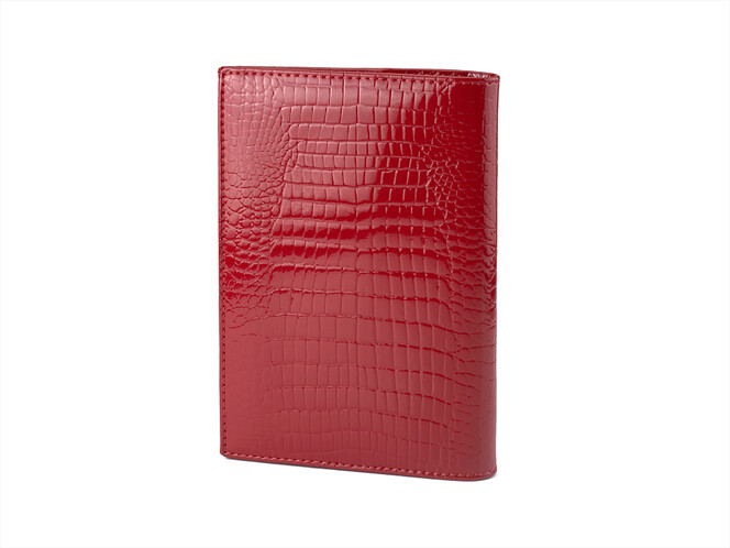 Элегантная кожаная женская обложка для паспорта Moro&Jenny 59012 E Red красная, фото , изображение 3