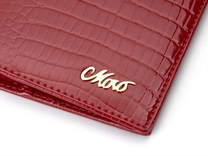 Элегантная кожаная женская обложка для паспорта Moro&Jenny 59012 E Red красная, фото , изображение 5