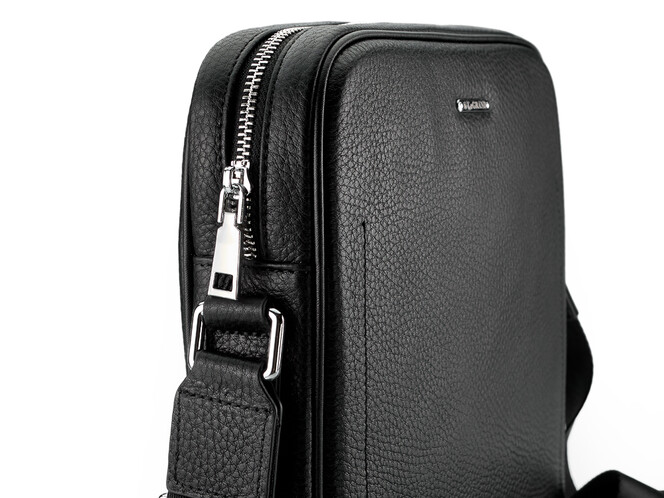 Чоловіча шкіряна сумка LeGRAND collection 7025-4 чорна, фото , зображення 5