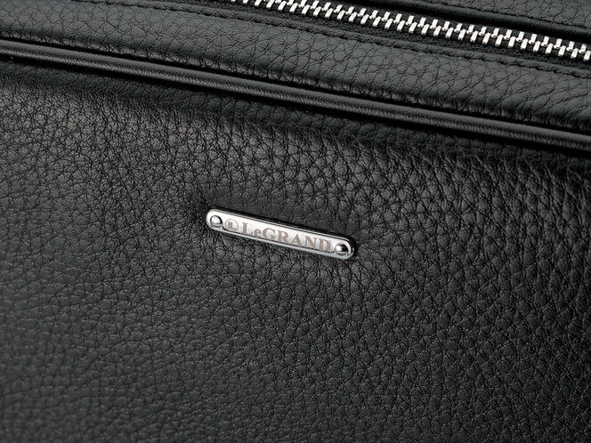 Чоловіча шкіряна сумка LeGRAND collection 7025-4 чорна, фото , зображення 9