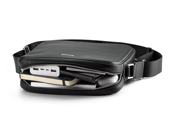 Чоловіча шкіряна сумка LeGRAND collection 7025-4 чорна, фото , зображення 7