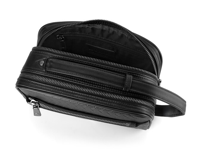 Мужская косметичка - несессер из натуральной кожи LeGRAND collection 7935-144L чёрный, фото , изображение 5