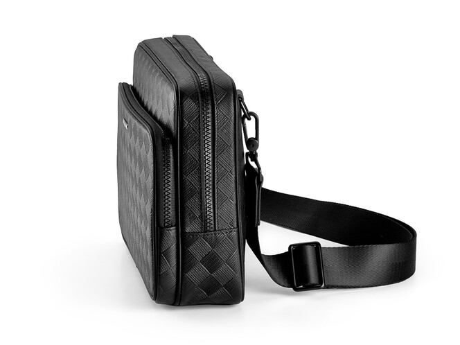 Мужская кожаная сумка формата А5 LeGRAND collection 8435-3 чёрная, фото , изображение 2