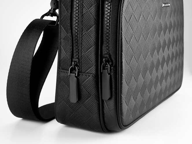 Мужская кожаная сумка формата А5 LeGRAND collection 8435-3 чёрная, фото , изображение 9