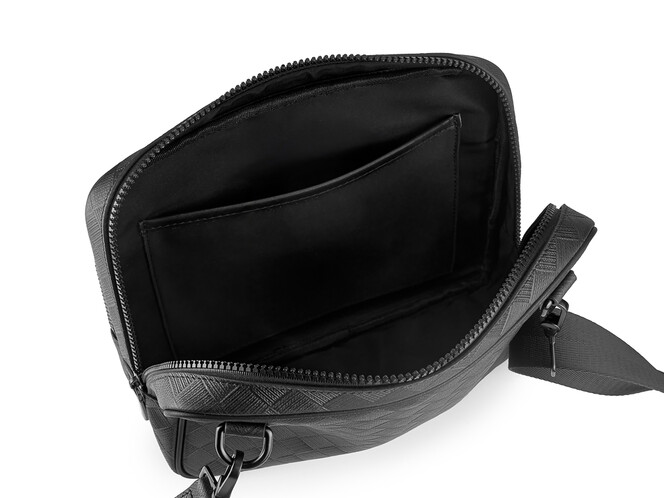 Мужская кожаная сумка формата А5 LeGRAND collection 8435-3 чёрная, фото , изображение 6