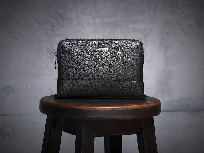 Шкіряний чоловічий клатч LeGRAND collection 9213-6A чорний, фото , зображення 8