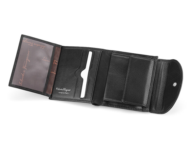 Женский кошелек из натуральной кожи Salvatore Ferragamo 8092 A Black чёрный, Цвет: Черный, фото , изображение 3