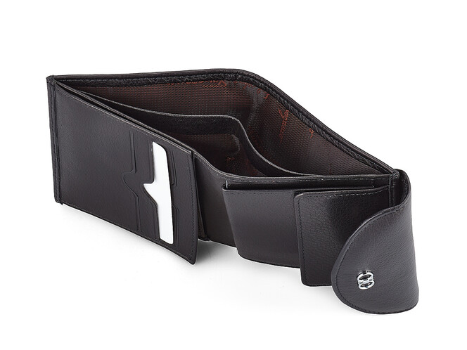 Женский кошелек из натуральной кожи Salvatore Ferragamo 8092 A Black чёрный, Цвет: Черный, фото , изображение 4