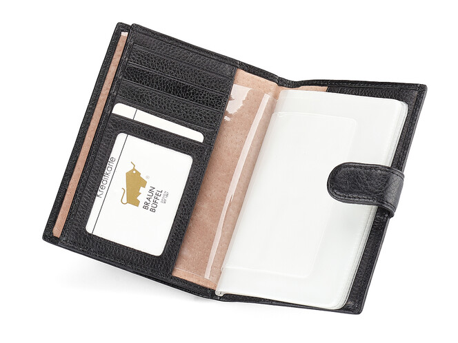 Шкіряна чоловіча обкладинка для документів Braun Buffel 9920 чорна, фото , зображення 4
