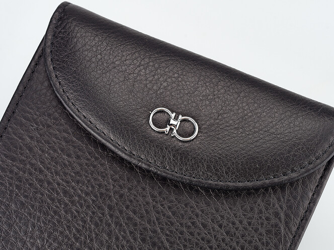 Женский кошелек из натуральной кожи Salvatore Ferragamo 8092 A Black чёрный, Цвет: Черный, фото , изображение 7