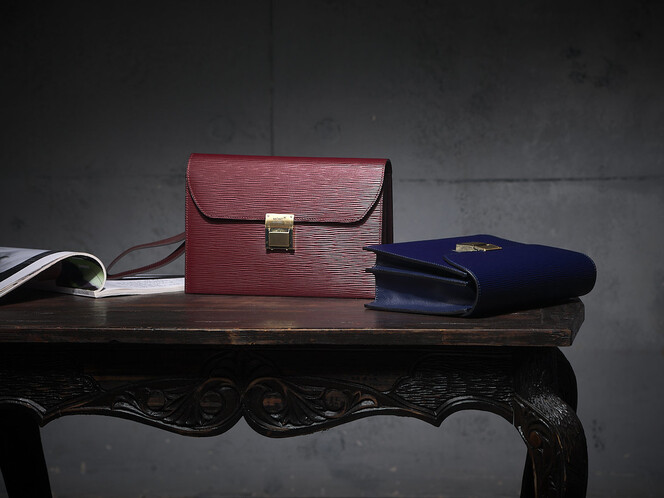 Мужская барсетка из нарезной кожи Мont Blanc 180313 Blue синяя, Цвет: Синий, фото , изображение 7