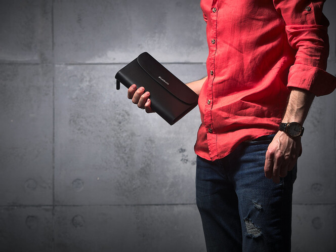 Кожаный мужской клатч LeGRAND collection 8028-3 чёрный, фото , изображение 9