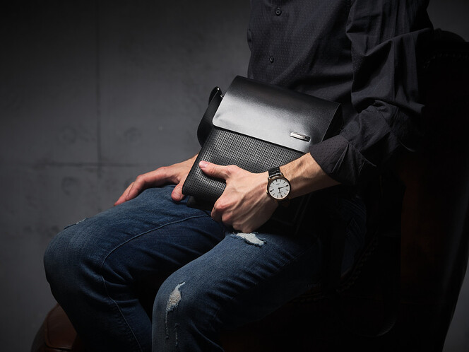 Кожаная мужская сумка LeGRAND collection 319-5 Black чёрная, Цвет: Черный, фото , изображение 10