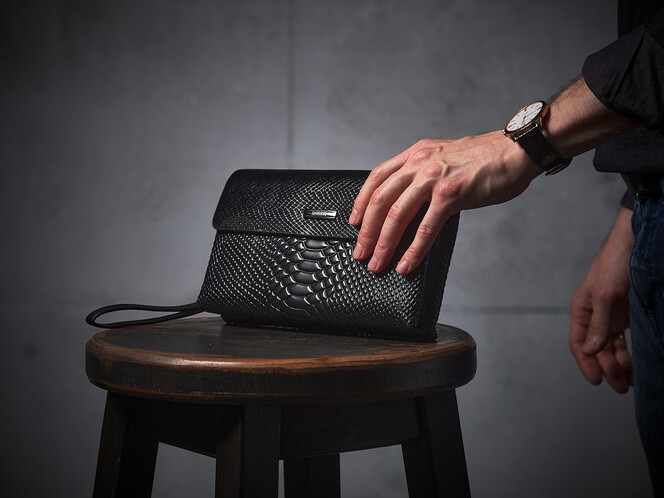 Чоловічий клатч з натуральної шкіри LeGRAND collection 1375-1 чорний, фото , зображення 9