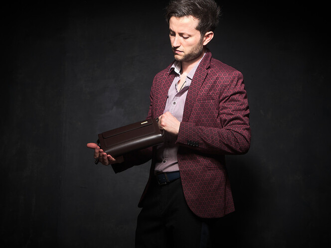 Мужской клатч из натуральной кожи Мont Blanc 8187-3 коричневый, Цвет: Коричневый, фото , изображение 10