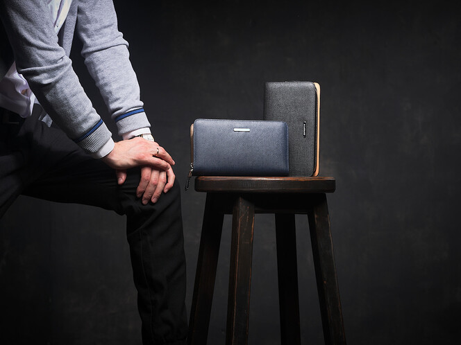 Чоловічий клатч з нарізної шкіри LeGRAND collection 029-2 Black чорний, Колір: Чорний, фото , зображення 10