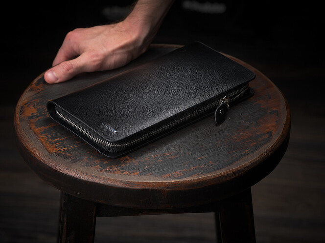 Чоловічий клатч з натуральної шкіри LeGRAND collection 3018 чорний, фото , зображення 7
