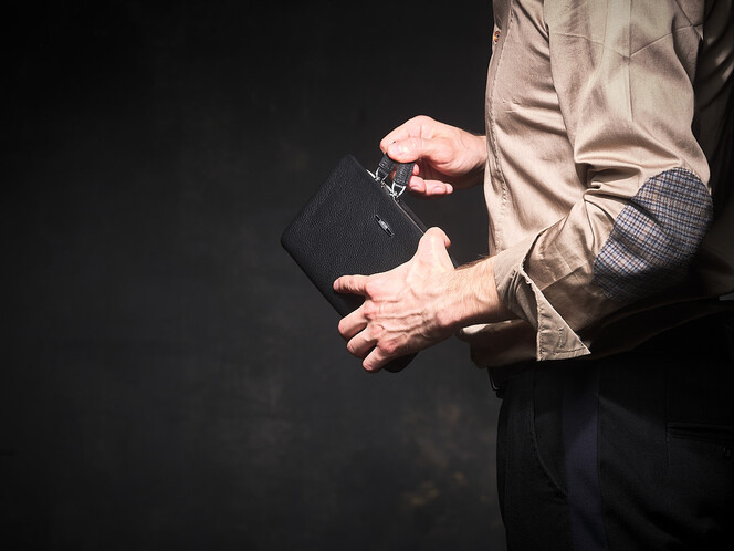 Мужская барсетка - клатч из натуральной кожи LeGRAND collection 7502-1A чёрный, фото , изображение 6