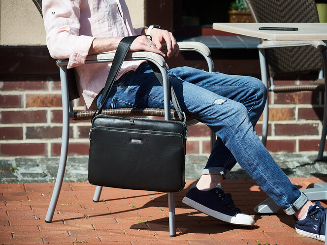 Сумка мужская из натуральной кожи под формат А4 LeGRAND collection 3506-2 чёрная, фото , изображение 11