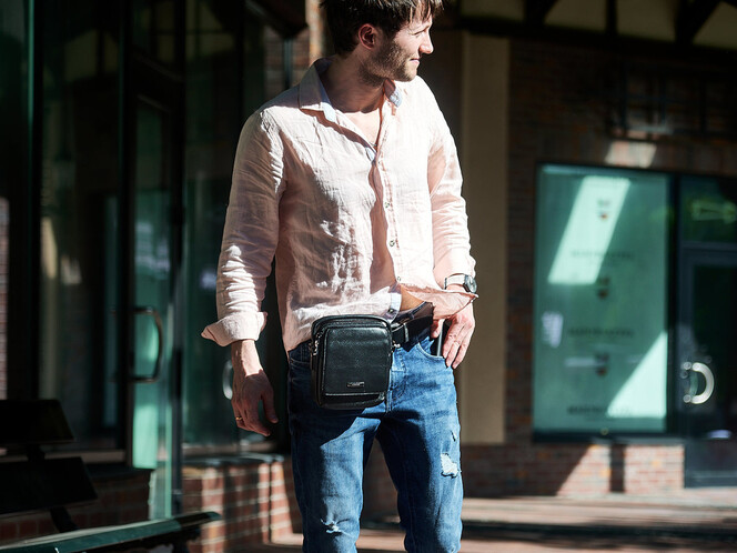 Сумка з натуральної шкіри LeGRAND collection 407-6 чорна, фото , зображення 10