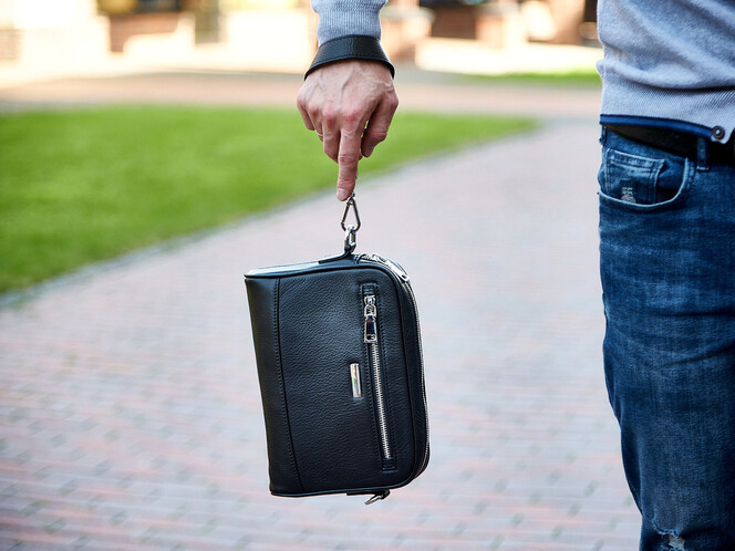 Мужская сумка из натуральной кожи LeGRAND collection 6866-5 чёрная, фото , изображение 11