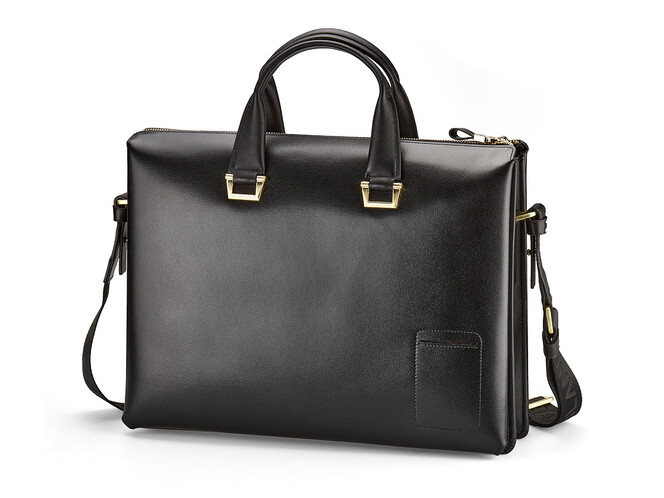 Портфель – сумка из полированной кожи высшего сорта LeGRAND collection 8182-3 LG Black чёрный, фото , изображение 3