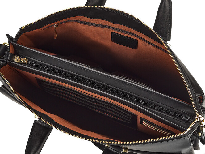 Портфель – сумка из полированной кожи высшего сорта LeGRAND collection 8182-3 LG Black чёрный, фото , изображение 5