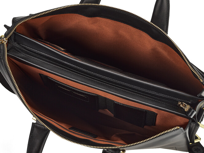 Портфель – сумка из полированной кожи высшего сорта LeGRAND collection 8182-3 LG Black чёрный, фото , изображение 6