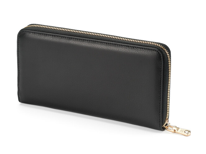 Женский кошелек - клатч из натуральной кожи Nicole Richie 1512 A чёрный, Цвет: Черный, Тип и  фактура кожи: гладкая, фото , изображение 2