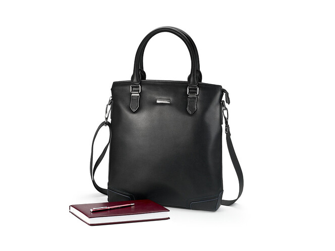 Вертикальна чоловіча сумка з натуральної шкіри LeGRAND collection 1611-2 Black чорна, фото , зображення 2