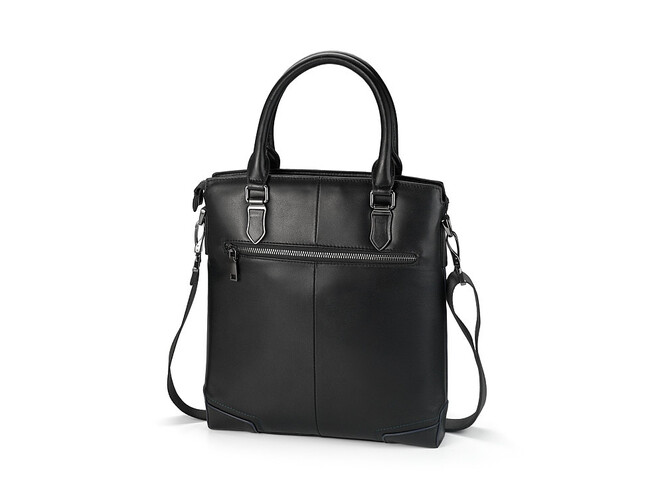 Вертикальна чоловіча сумка з натуральної шкіри LeGRAND collection 1611-2 Black чорна, фото , зображення 3